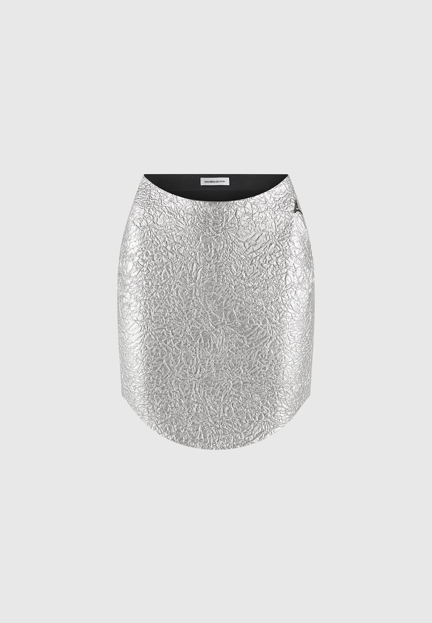 dipped-waist-metallic-mini-skirt-grey 