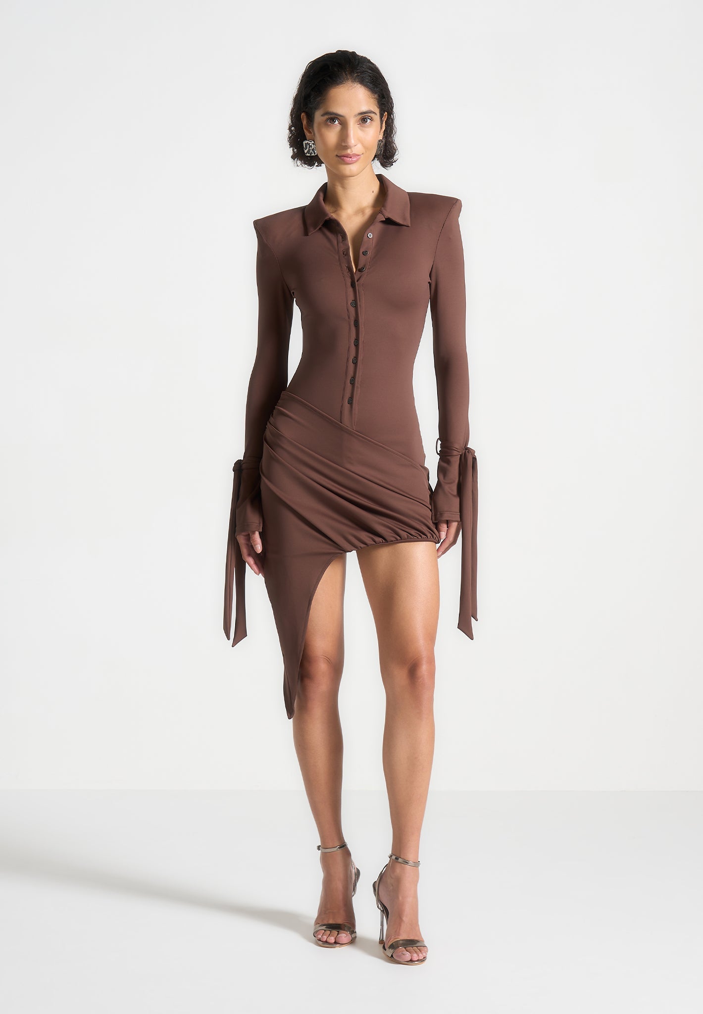 draped-asymmetric-mini-dress-brown 