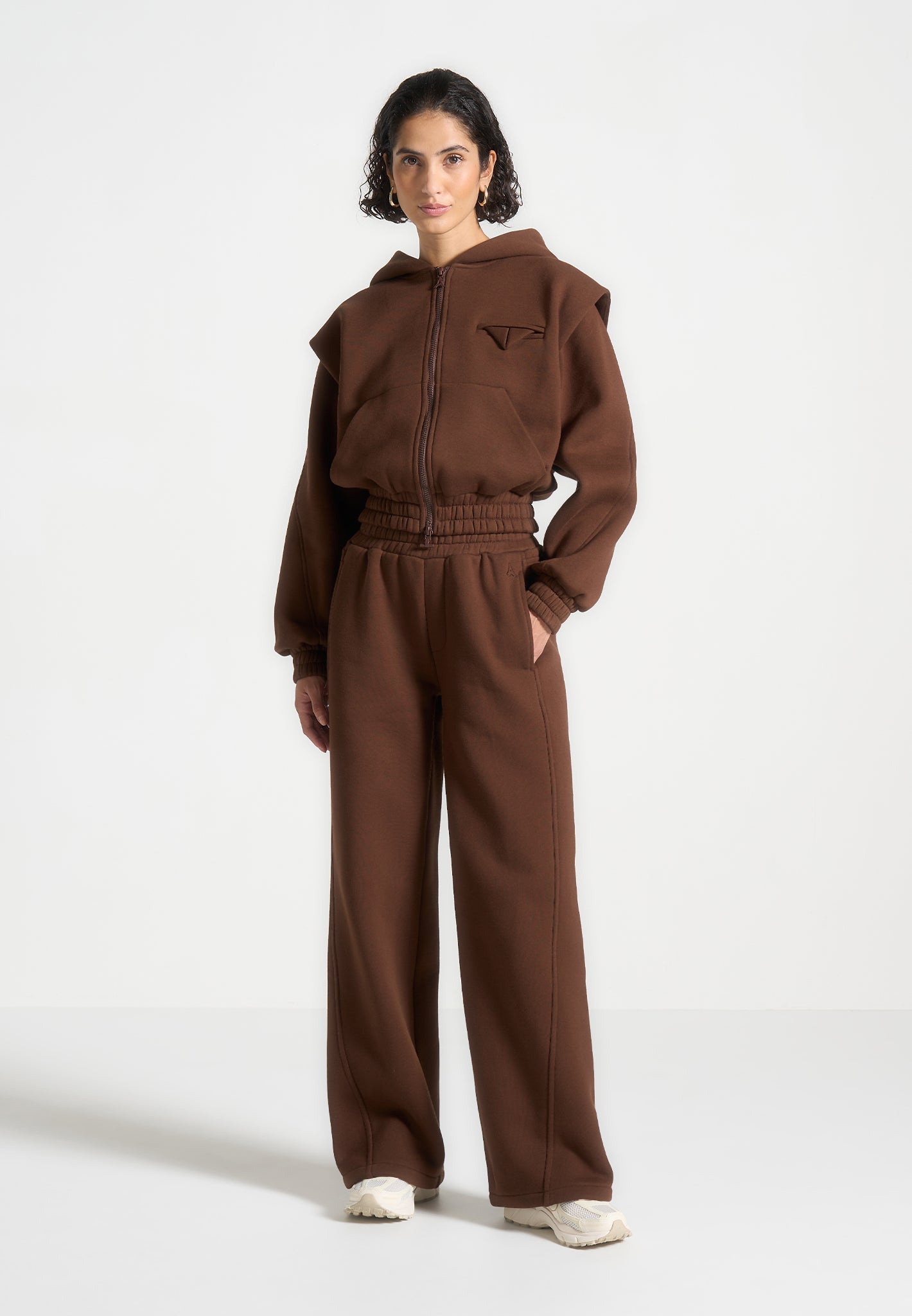 eternelle-wide-shoulder-zip-through-hoodie-brown 