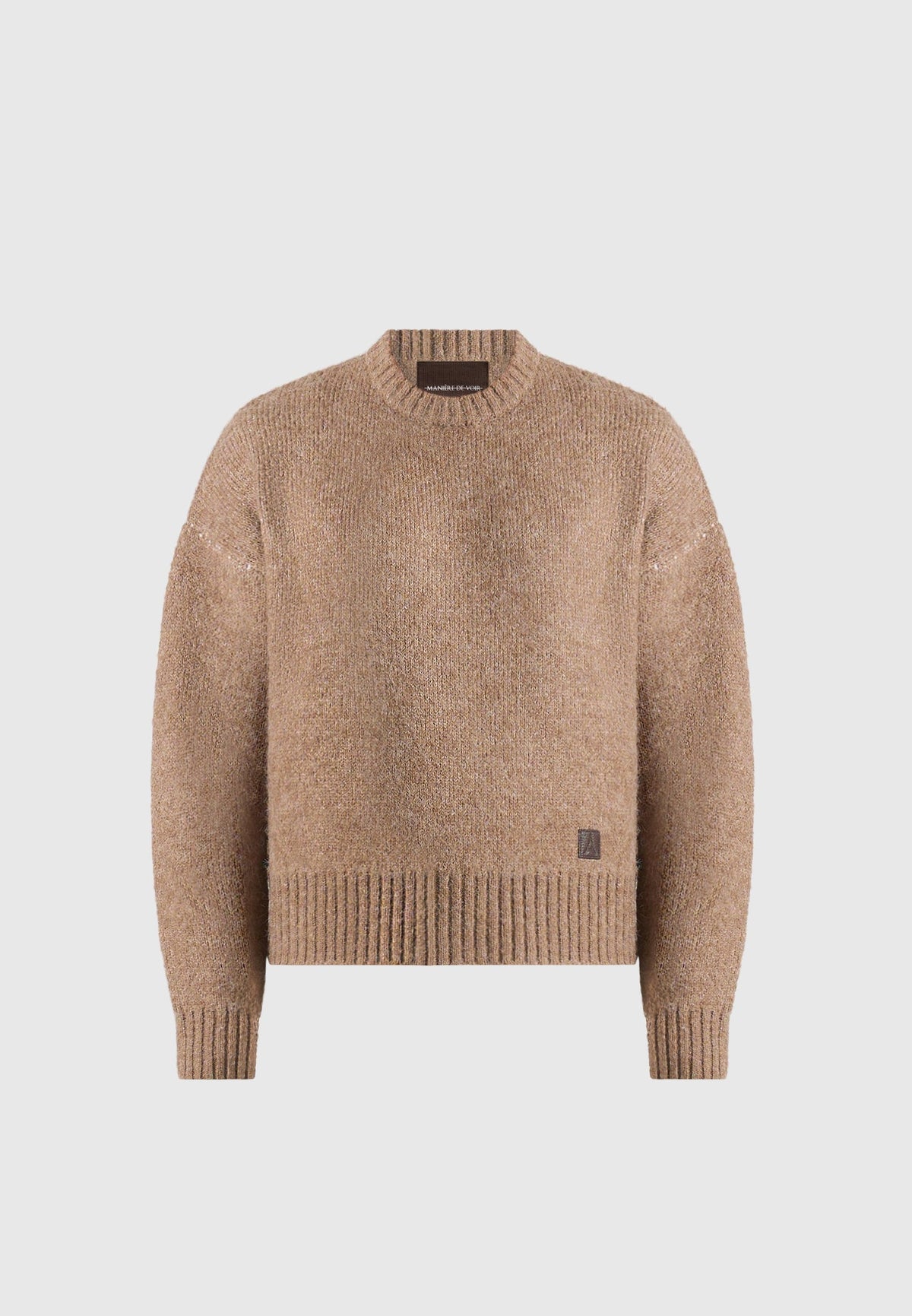 Kamil - Art Slogan Brushed Wool Knit Jumper - Beige