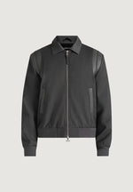 Denis - Tailored Wool-Blend Varsity Jacket - Grey