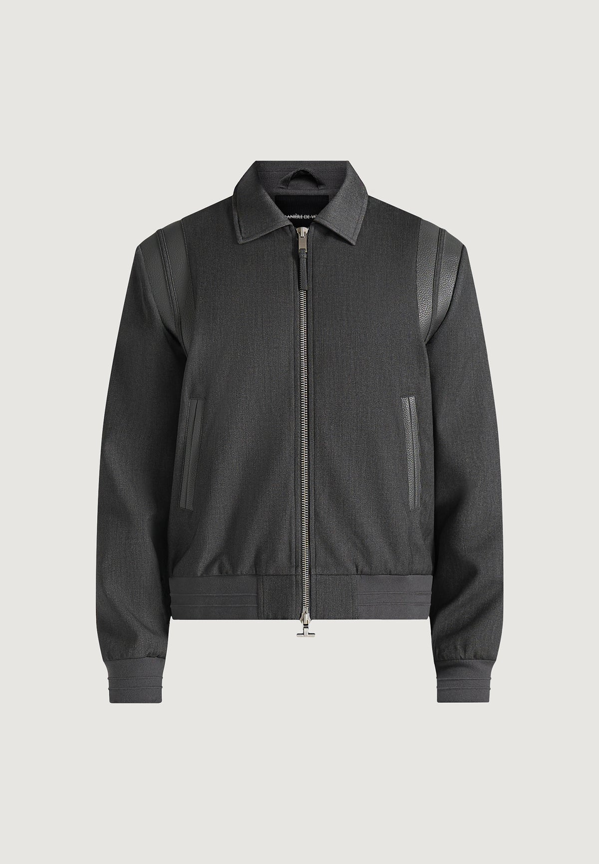 Denis - Tailored Wool-Blend Varsity Jacket - Grey