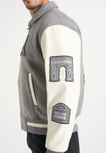 Mona Lisa - Wool-Blend Varsity Jacket - Grey