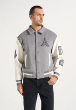 Mona Lisa - Wool-Blend Varsity Jacket - Grey