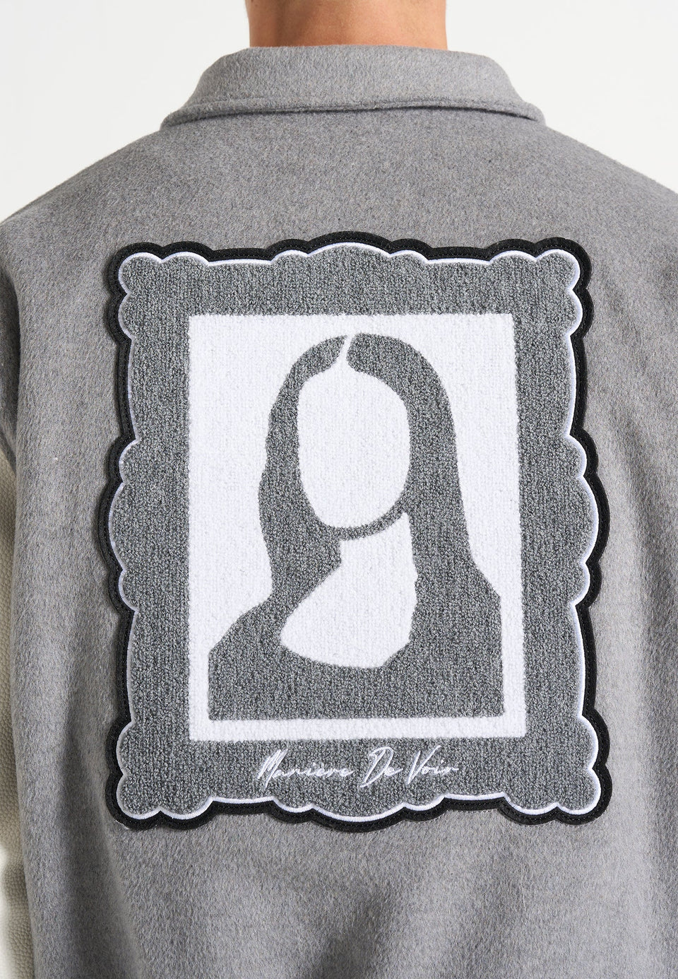 Mona Lisa - Wool-Blend Varsity Jacket - Grey