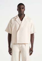 Abel - Boxy Twill Double Breasted Shirt - Cream