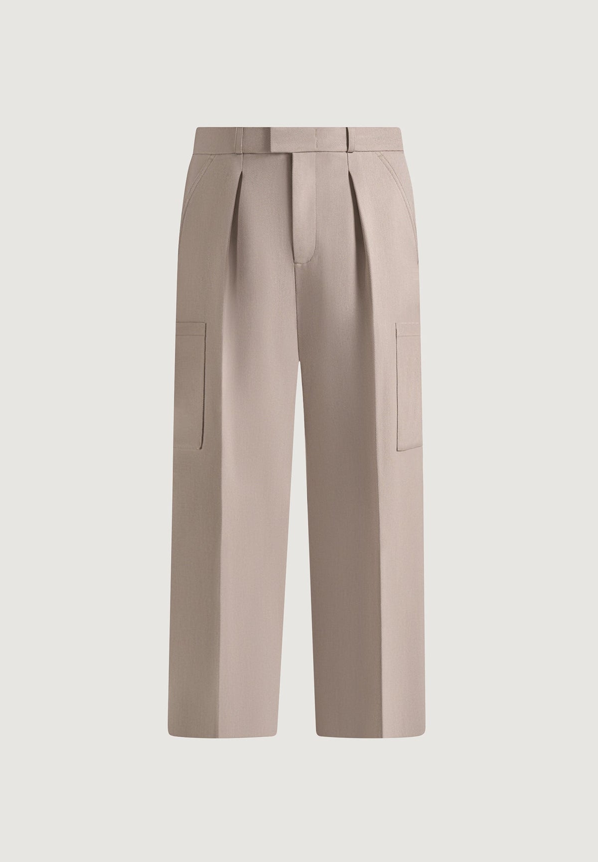 Luca - Relaxed Fit Pleated Pocket Pants - Mushroom