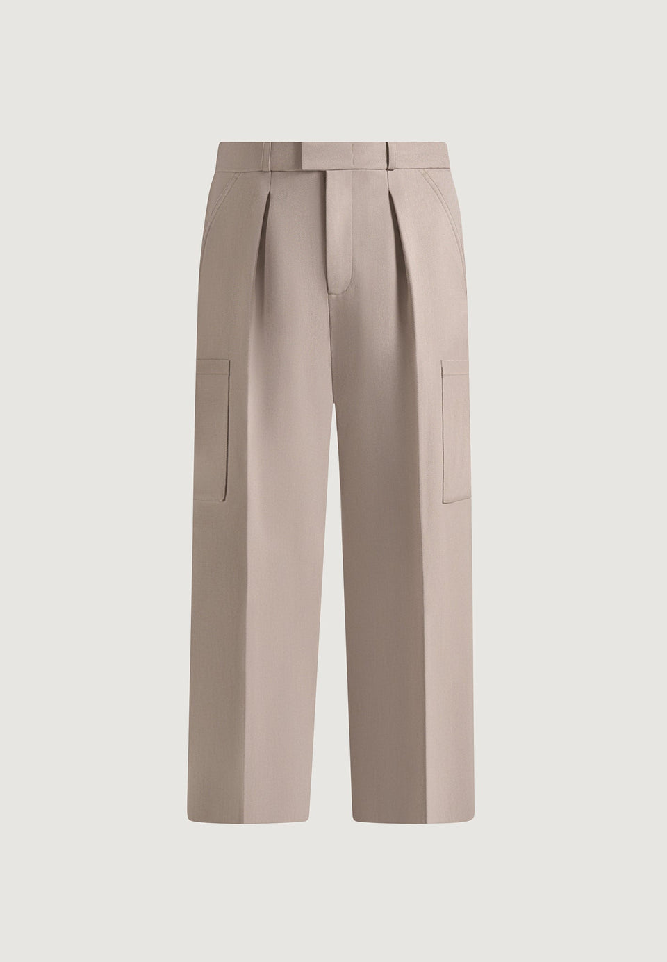 Luca - Relaxed Fit Pleated Pocket Pants - Mushroom