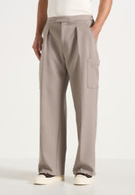 Luca - Relaxed Fit Pleated Pocket Pants - Mushroom