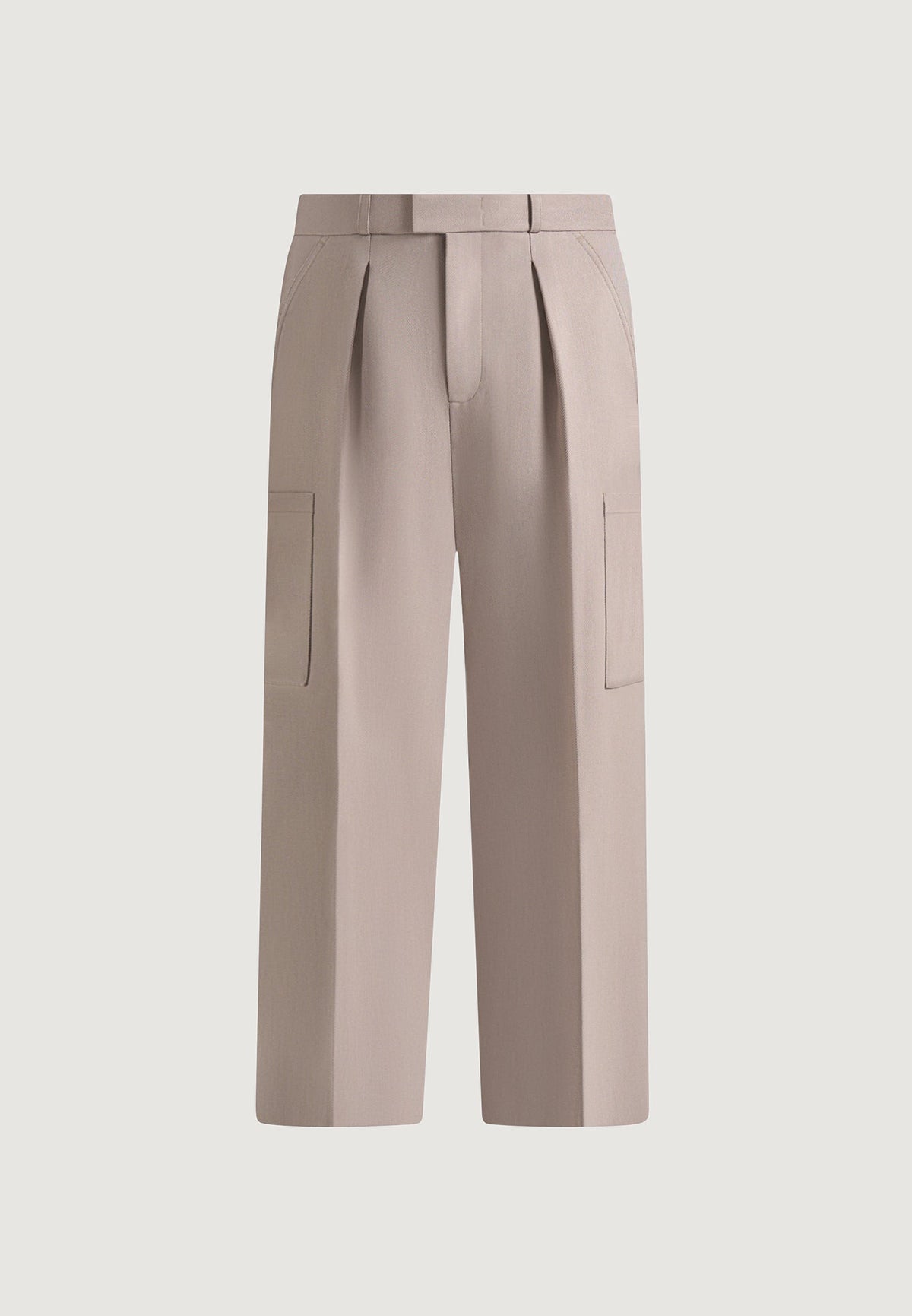 Luca - Relaxed Fit Pleated Pocket Pants - Mushroom