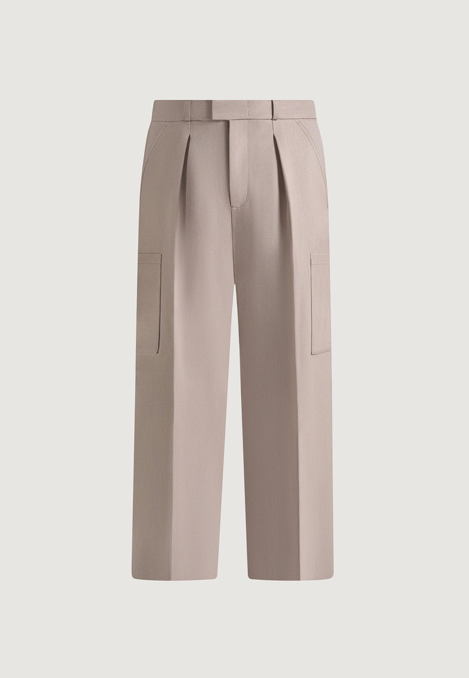 Luca - Relaxed Fit Pleated Pocket Pants - Mushroom