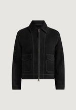 Vince - Suede Contrast Stitch Jacket - Black