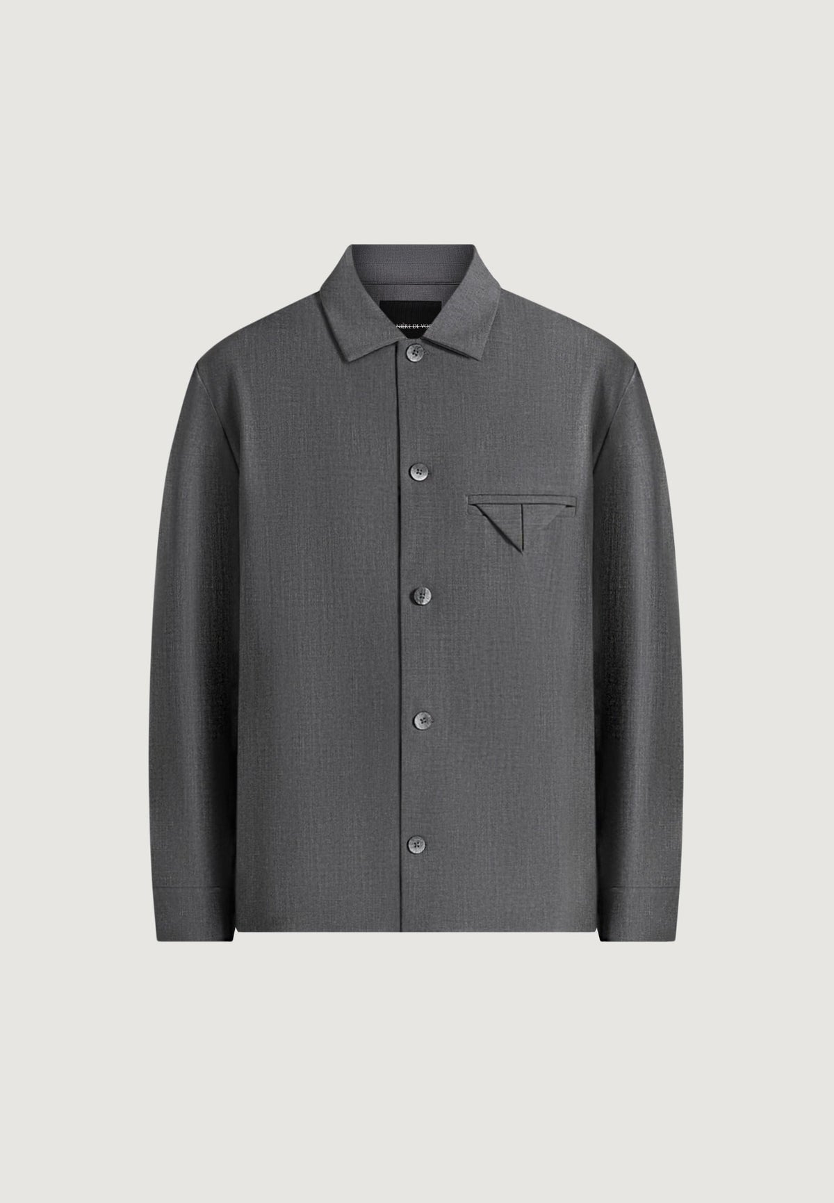 Leo - Hatched Tailored Wool-Blend Overshirt - Grey