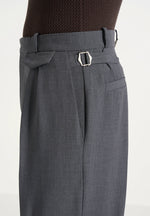 Pierre - Twin Pleat Tailored Wool-Blend Pants - Grey