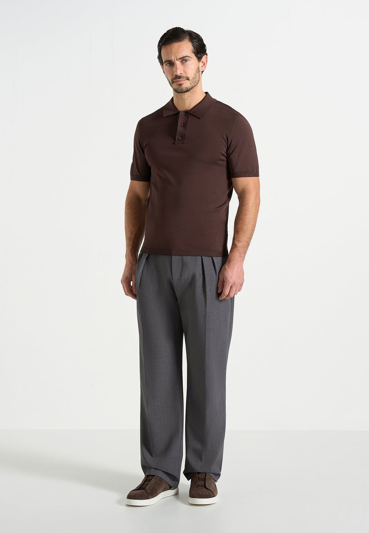 Pierre - Twin Pleat Tailored Pants - Grey