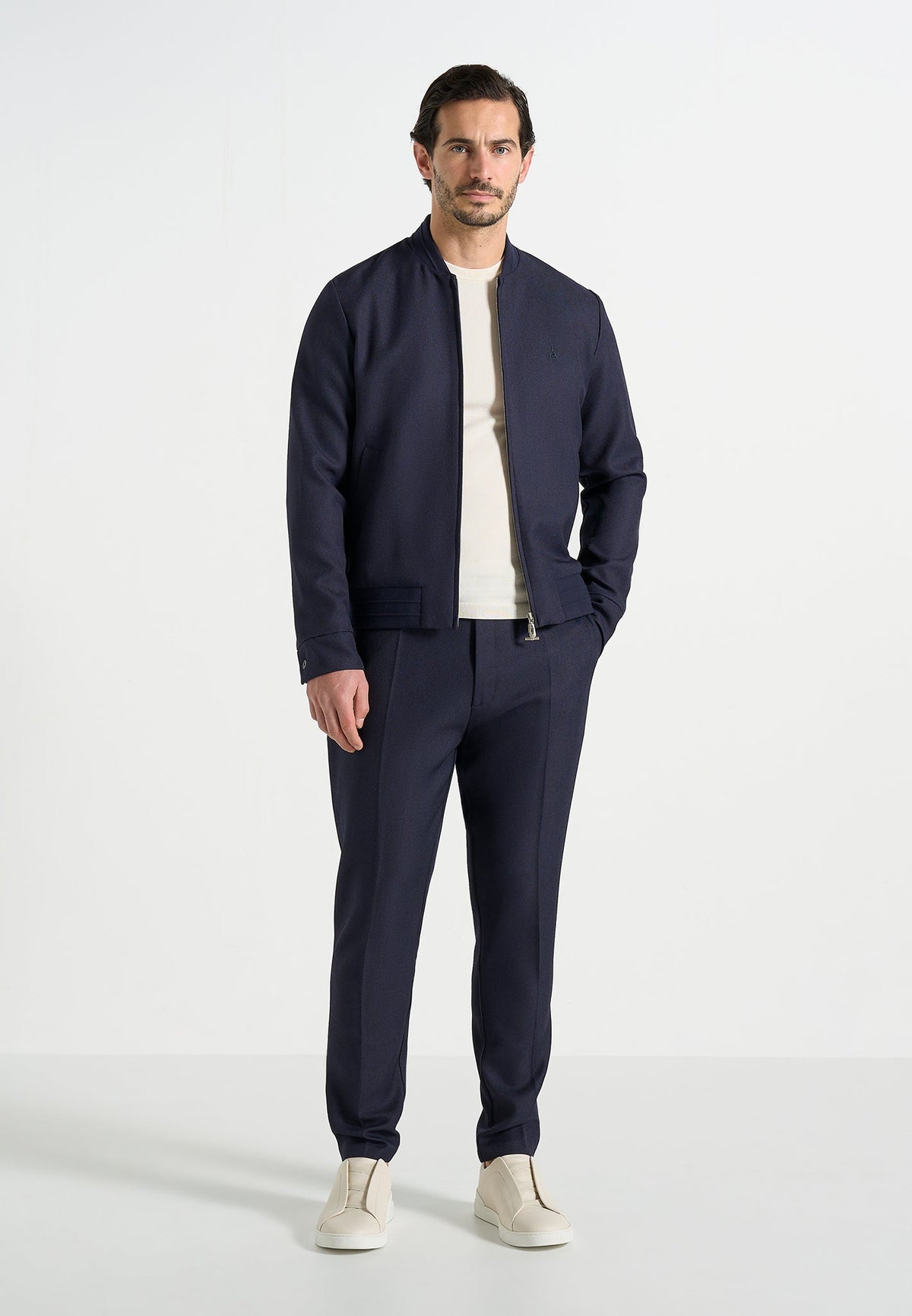 Hubert - Slim Fit Tailored Pants - Navy