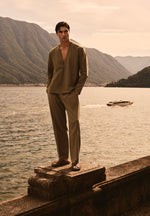 Axel - Minimal Kimono Linen-Blend Blazer - Khaki