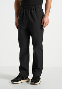 Rayan - Textured Cargo Trousers - Black