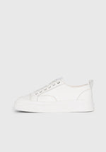 Men's Vienna - Leather Contrast Stitch Sneakers - White