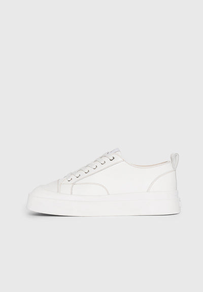 Men's Vienna - Leather Contrast Stitch Sneakers - White