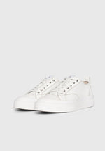 Men's Vienna - Leather Contrast Stitch Sneakers - White