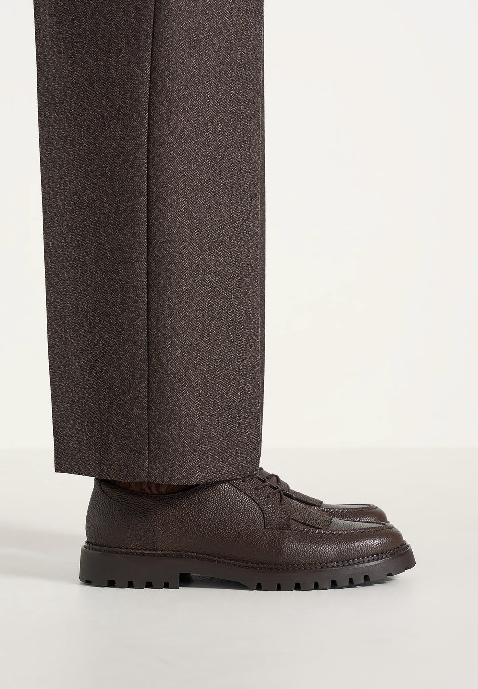 Fernand - Leather Fringe Derby Shoe - Brown