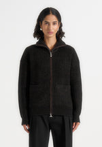 jamie-unisex-speckled-wool-zip-through-jacket-black