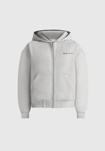Zia - Unisex Signature Relaxed Fit Zip Hoodie - Marl Grey