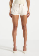 elle-tailored-mini-shorts-cream