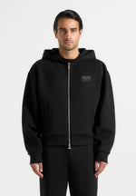 ray-unisex-neoprene-cropped-zip-hoodie-black