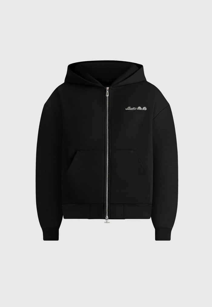 JS002 - Unisex Signature Relaxed Fit Zip Hoodie - Black