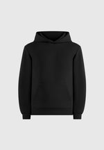 Drew - Neoprene Minimal Regular Fit Hoodie - Black