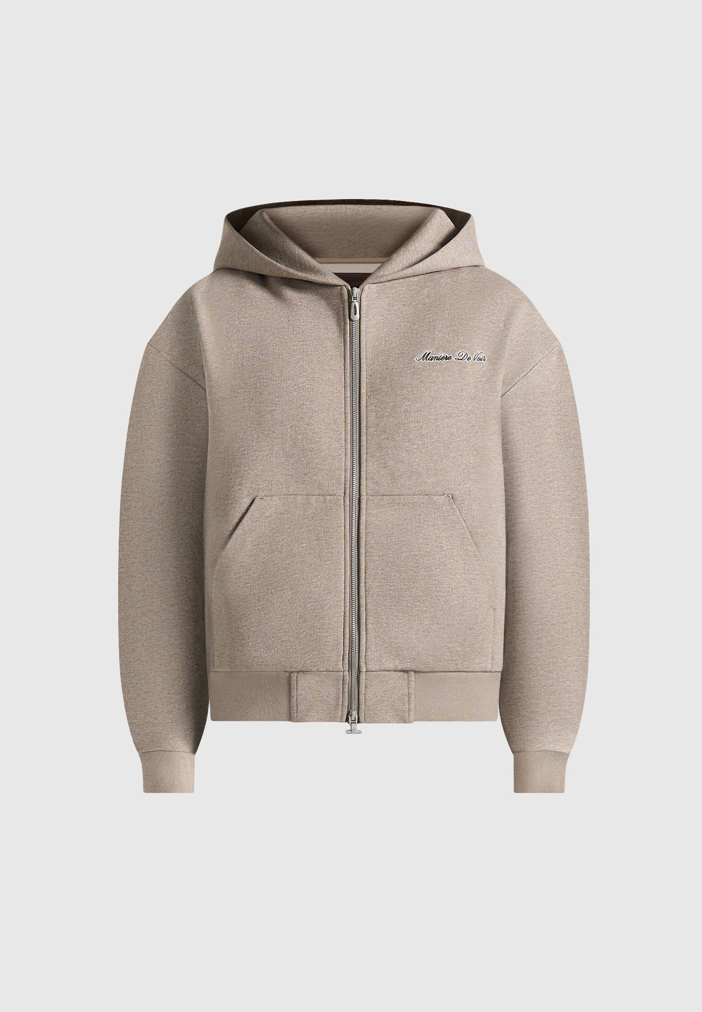 Zia - Unisex Signature Relaxed Fit Zip Hoodie - Taupe