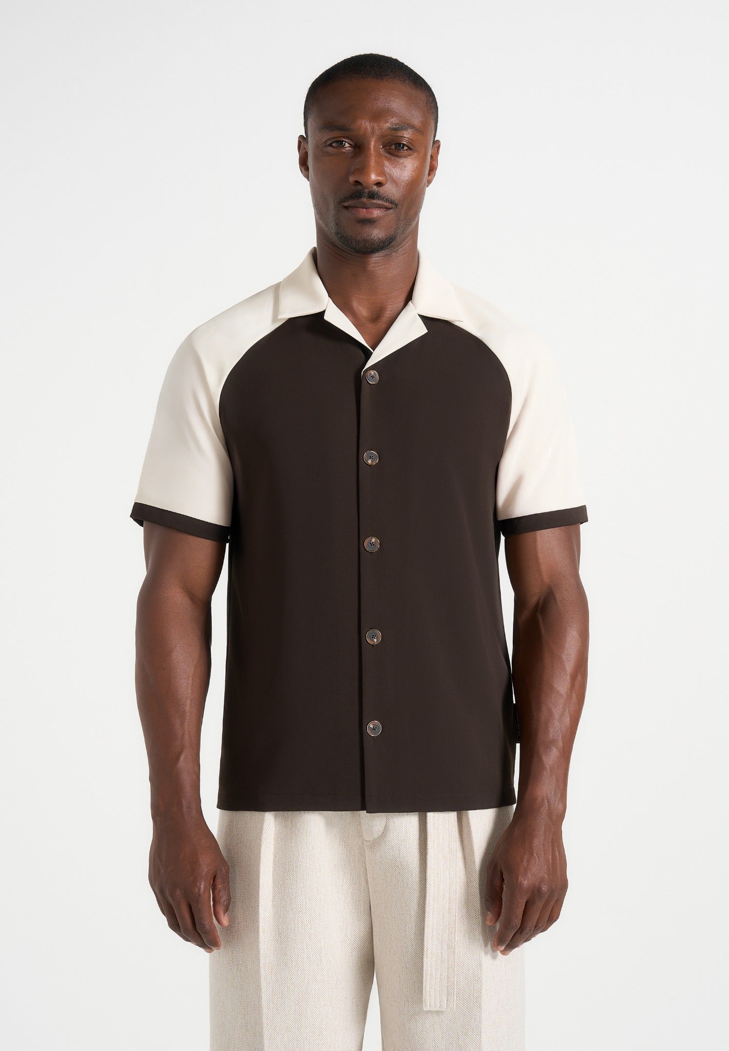 salim-contrast-raglan-shirt-brown-cream 