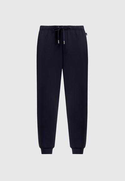 Dion - Neoprene Minimal Tapered Fit Cuffed Joggers - Navy