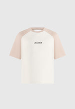 Unisex Signature Raglan Cotton T-Shirt - Cream/Beige