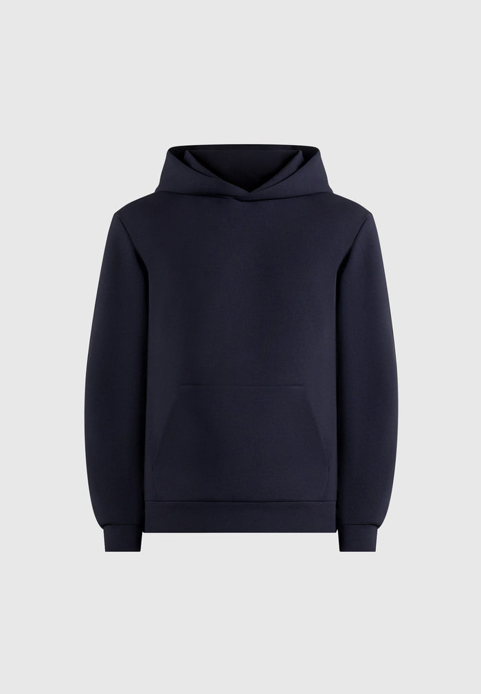 Drew - Neoprene Minimal Regular Fit Hoodie - Navy