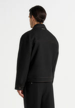 mika-unisex-tailored-double-breasted-jacket-with-contrast-stitch-black