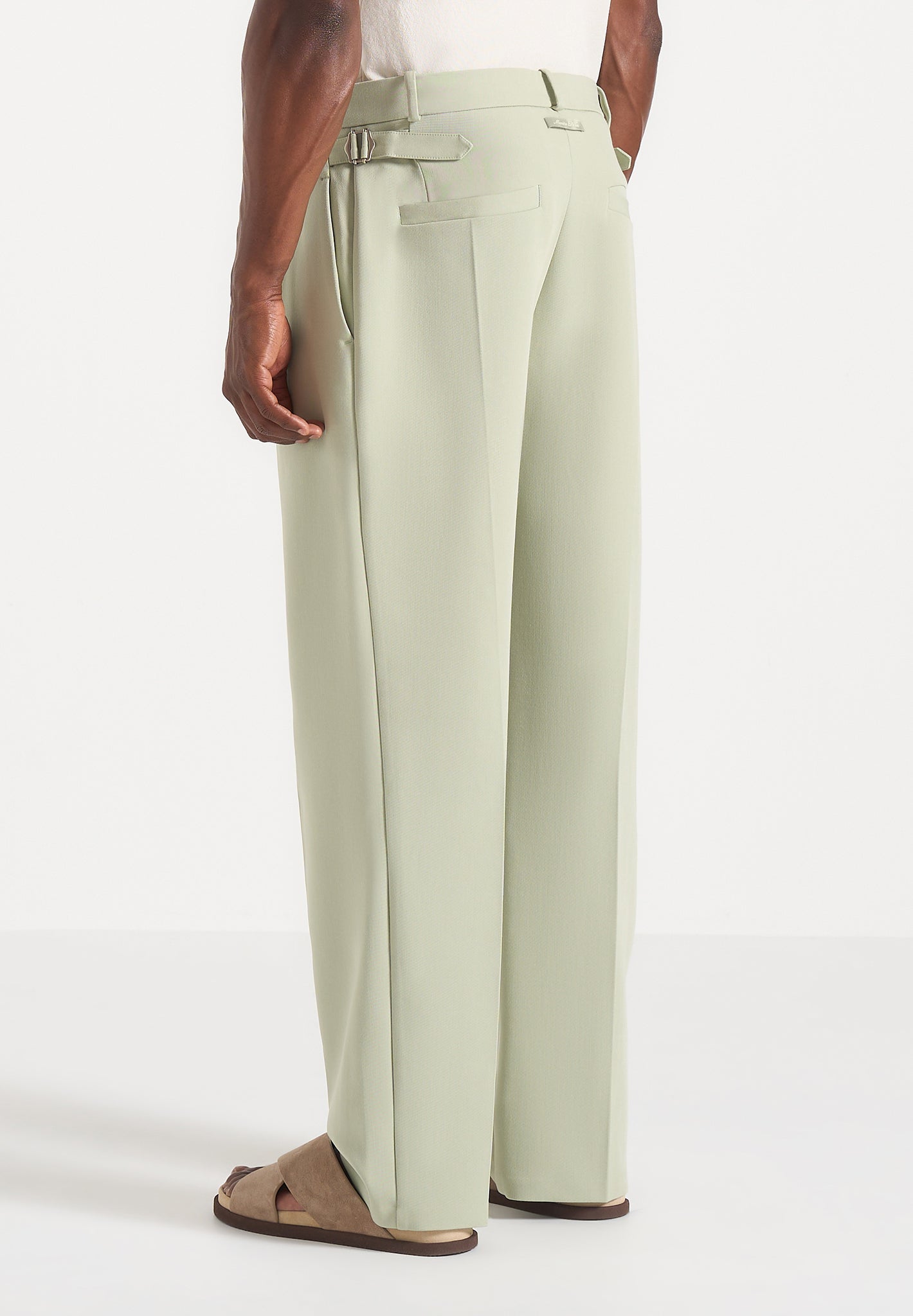 Pierre - Twin Pleat Tailored Pants - Sage