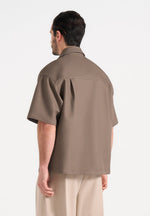 Brook - Unisex Signature Twill Boxy Shirt - Olive
