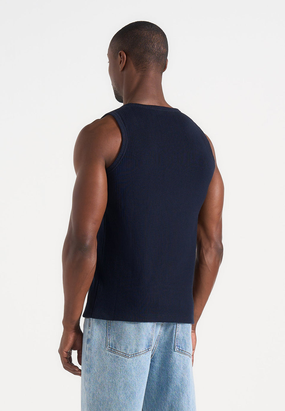 vs001-ribbed-cotton-vest-navy