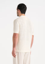 Conrad - Open Knit Polo Shirt - Cream