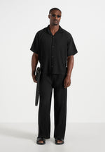 Jonas - Pleated Wide Leg Pants - Black