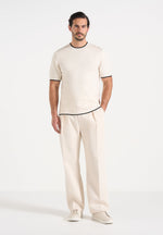 Dorian - Pleated Tailored Pants - Cream