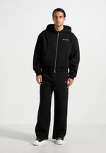 js002-unisex-signature-relaxed-fit-zip-hoodie-black