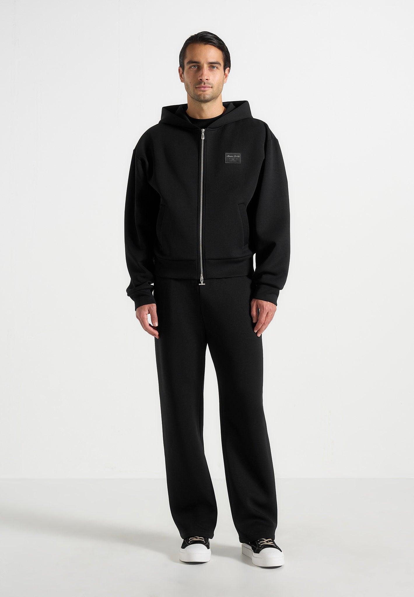 ray-unisex-neoprene-cropped-zip-hoodie-black