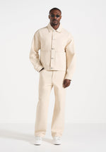 Damien - Boxy Fit Denim Jacket - Cream