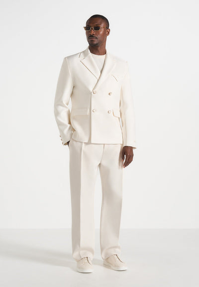 Didier - Double Breasted Tailored Suit Blazer - Off White