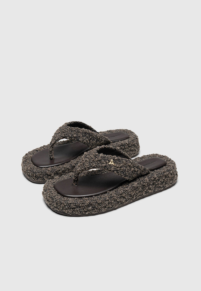 Rosalie - Boucle Flatform Sandals - Brown