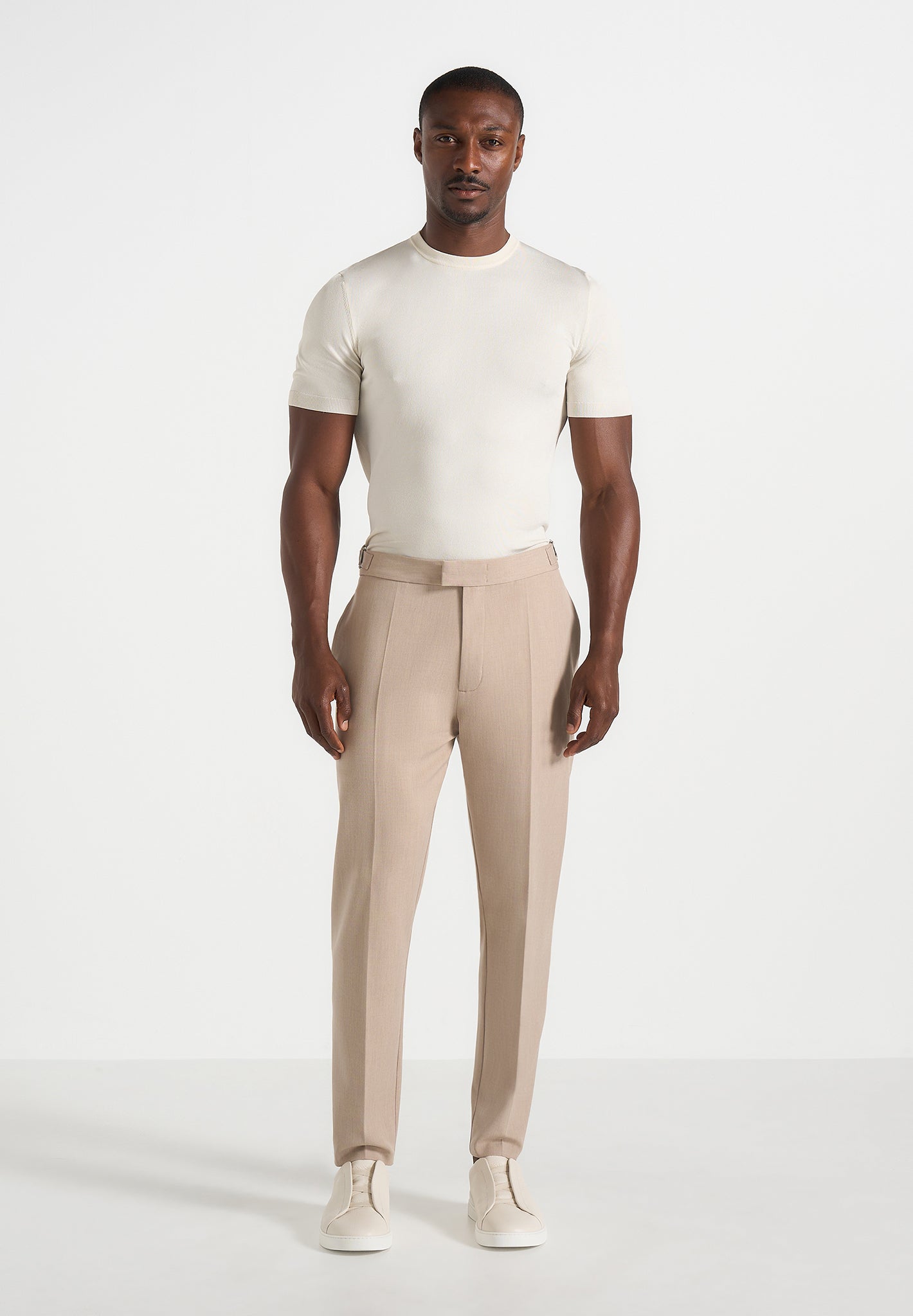Hubert - Slim Fit Tailored Pants - Beige 